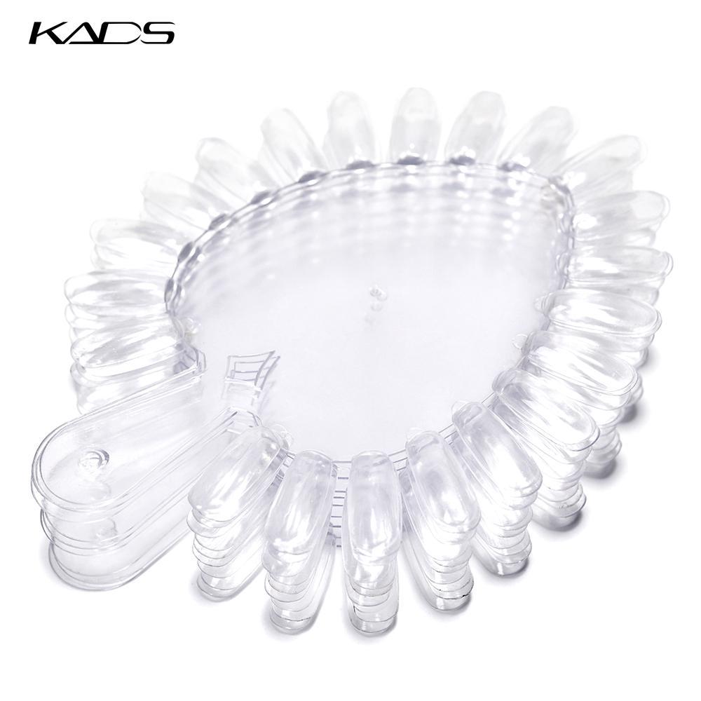 kads 21 PCS False Nail Tips Transparent White Heart-shaped Nail Palette UV Gel Polish  Nail Practice Swatch