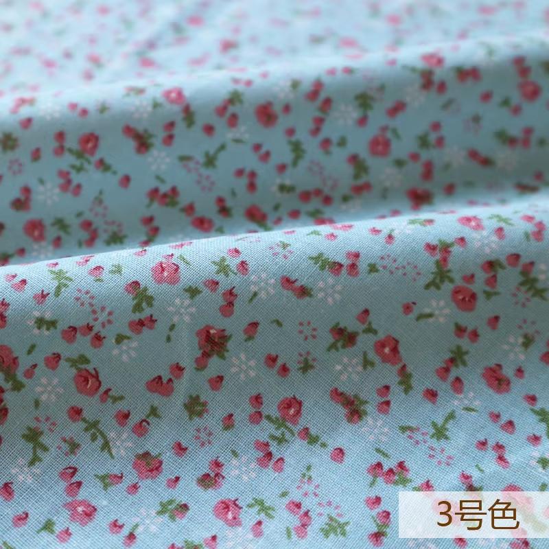 145x50cm Tiszta pamut anyag Kis virágos mintás anyag Gyermekruhákhoz, ruhákhoz Kézzel készített DIY Varróanyag TJ9772