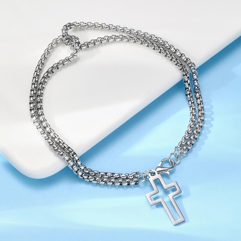 Hohlkreuz-Anhänger Doppelschicht-Armband Hip Hop Coole Männer Hand-Accessoires Jubiläumsparty Schmuck Geschenke
