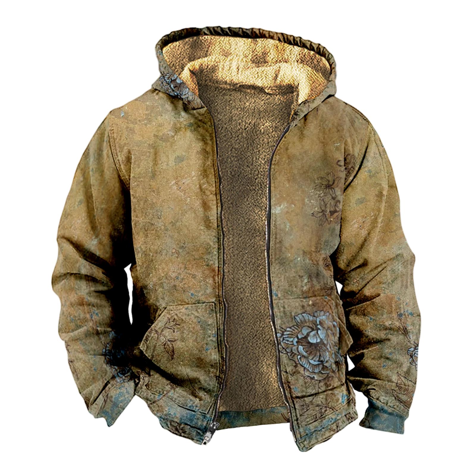 Мужской индивидуальный повседневный свитер на молнии с длинным рукавом и принтом — фото 5