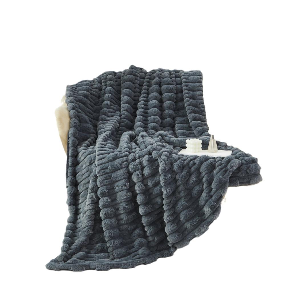Double Layered Thick Solid Color Warm Blanket
