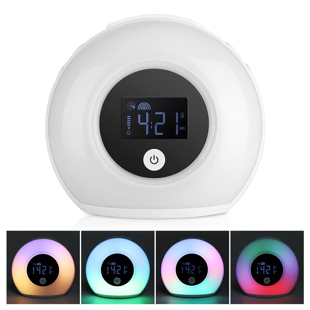 Colourful Wake Up Breathing Lamp Children Bluetooth Speaker Table Light Alarm Clock for Bedroom