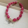 Elegant Summer Acrylic Beaded Necklace: Fashionable Round Clavicle Chain Jewelry