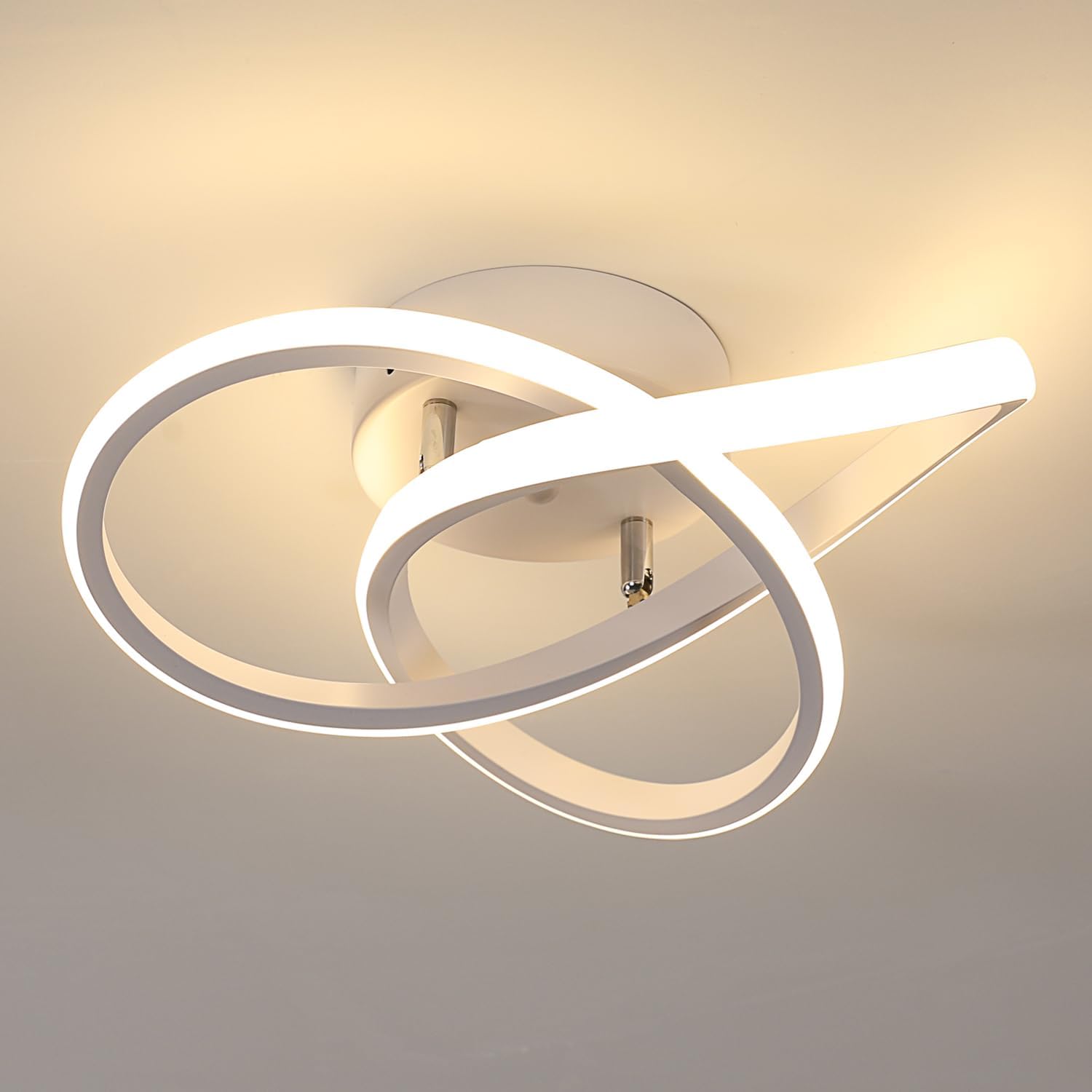 

Goeco Современный светодиодный потолочный светильник Clover LED алюминиевый белый 30*10 см теплый свет 3000K 30W 220V для столовой спальни прихожей