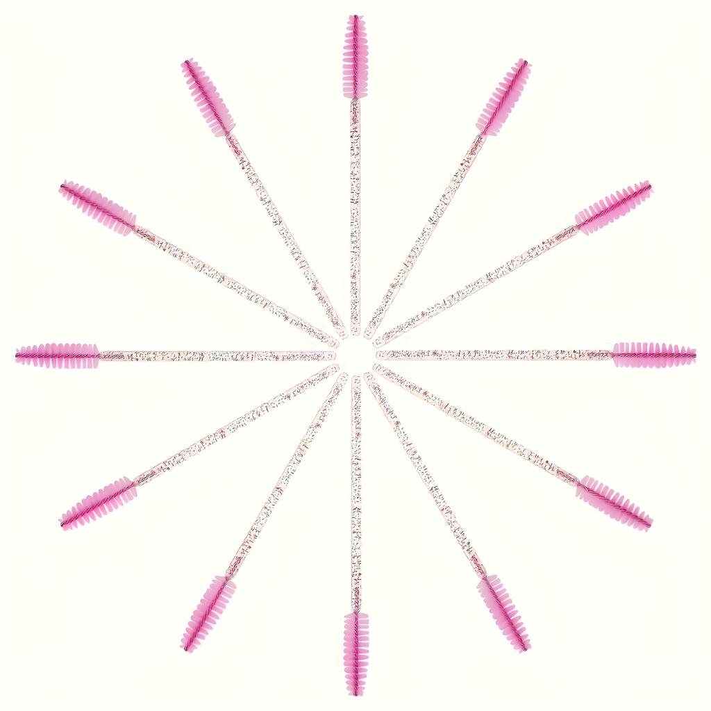 100pcs Eyelash Brush Set Bottled Crystal Rod Eyelash Brush Barrel Eyebrow Comb Brush Colored Eyelash Curling Brush Eyelash Extension Tools.