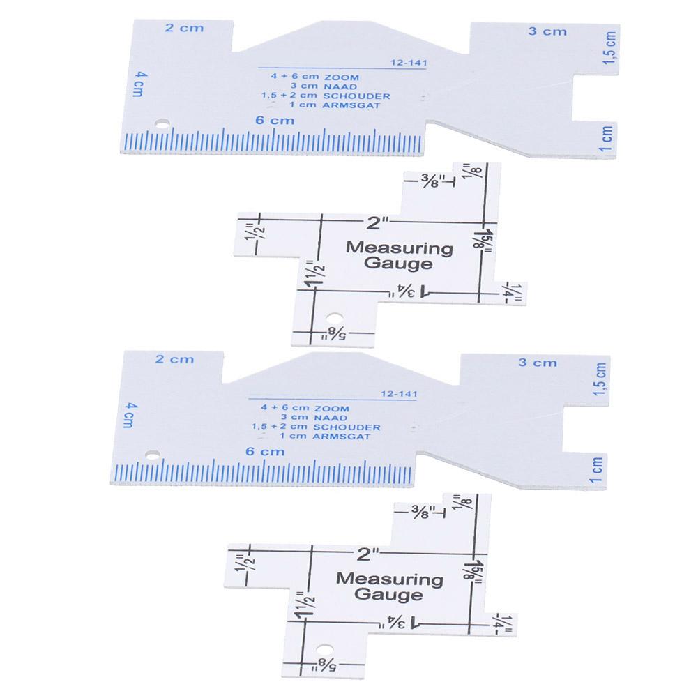 Righello in Alluminio da Cucito Irregolare Calibro di Misurazione Spessore Strumenti da Sarto per Patchwork e Quilt