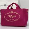 PRADA Canapa Mini Handbag Tote Shoulder Bag Canvas 2WAY Pink Logo Jacquard Women's