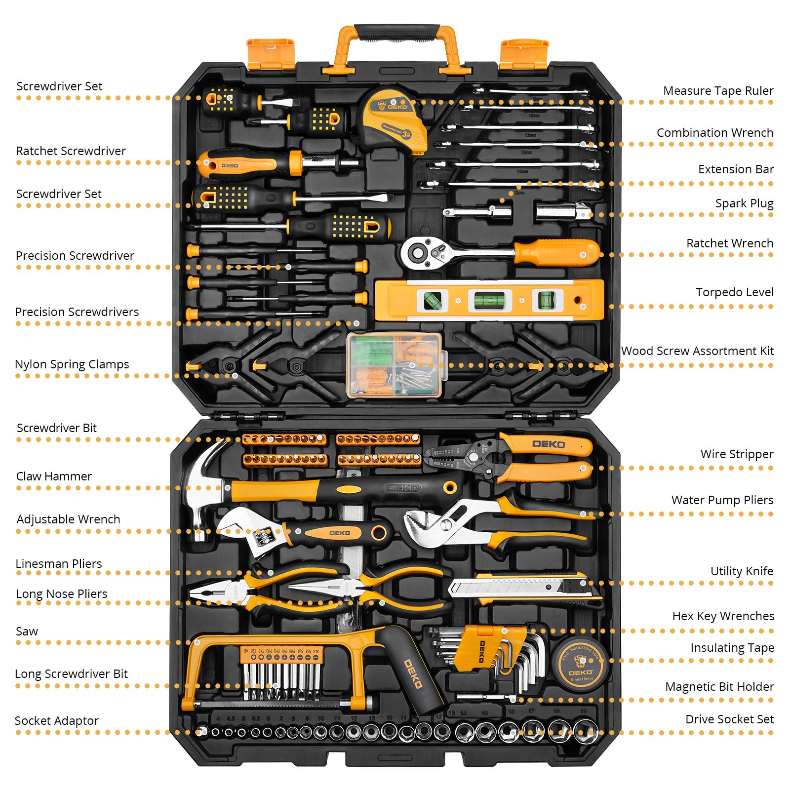 DEKO 228Pcs Socket Wrench Auto Repair