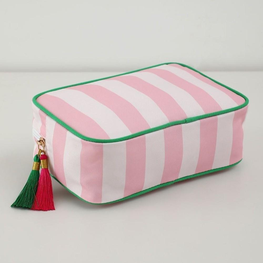 Large Striped Travel Toiletry Bag Large Capacity Makeup Bag Portable Cosmetic Bag  Girls