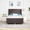 Box Spring Bed with Mattress Dark Brown 140 X 200 Cm Fabric