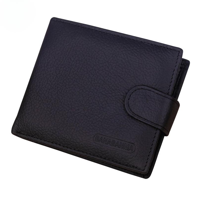 Men's Wallet Made of Genuine Leather Wallet Short Hasp Purse Luxury Male
