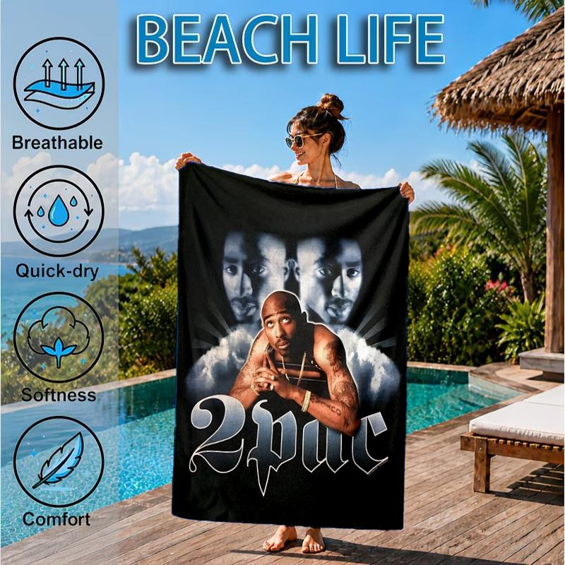 Rap Legend In Blue Beach Towel, Microfiber Beach Towel, Perfect For Pool, Beach, Travel, Home Decor Beach Party Fan Gifts