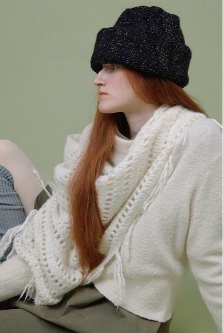 

[USED] New AWESOME NEEDS Knit Hat Black Lamé