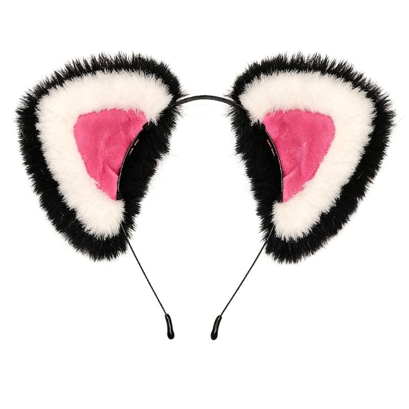 Handcraft Plush Tigers Ears Headband Faux Furs Tail for Halloween Cosplay Party Costume Accessories for Kids Adults
