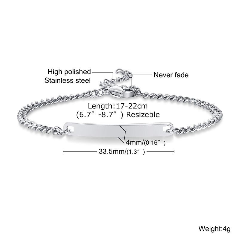 Tempusort Stainless Steel Bracelets Fashion Jewelry Simple Personality Curved Couple Bracelets for Men Women Gift