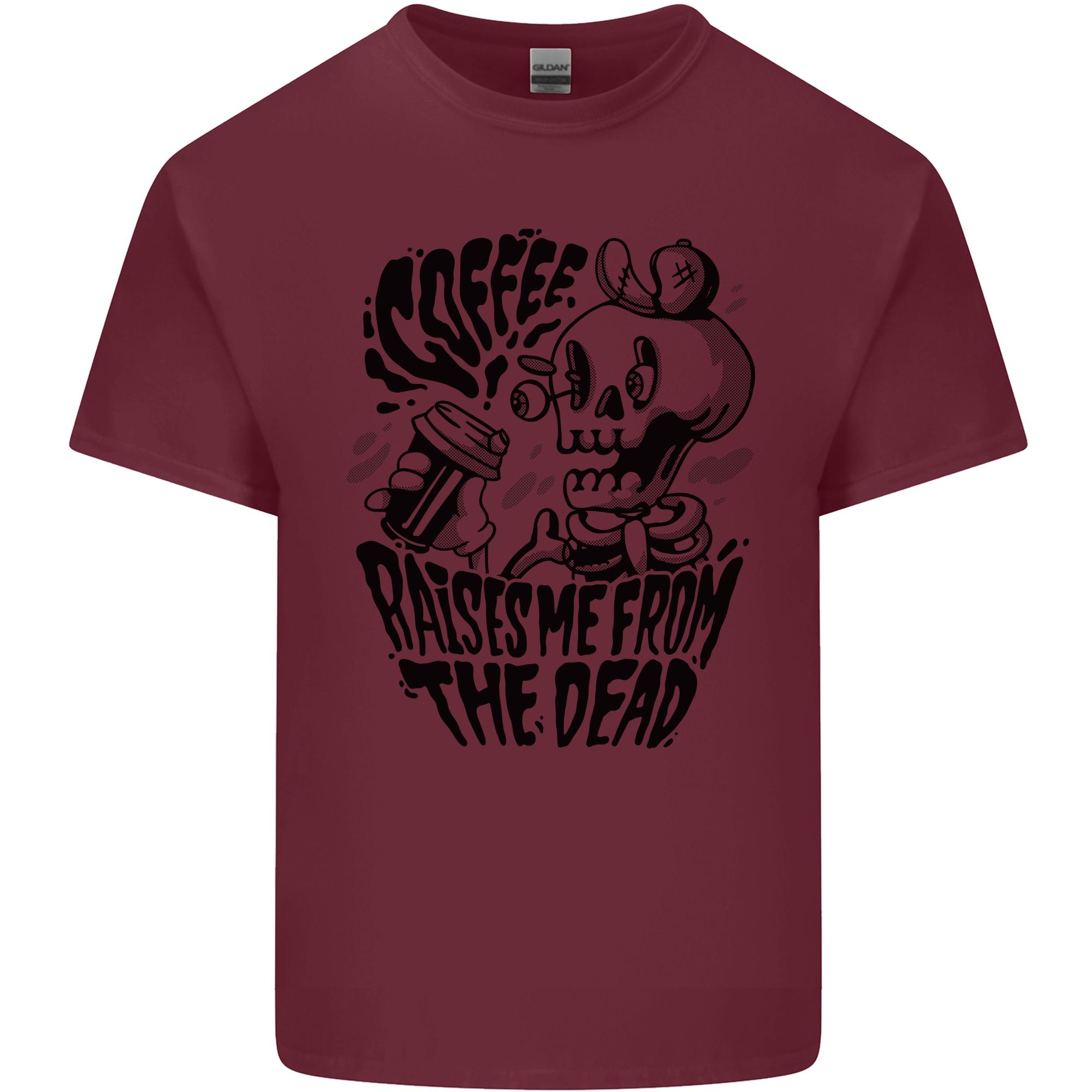 Coffee Raises Me from the Dead Skull Unisexs Light Cotton TShirt S