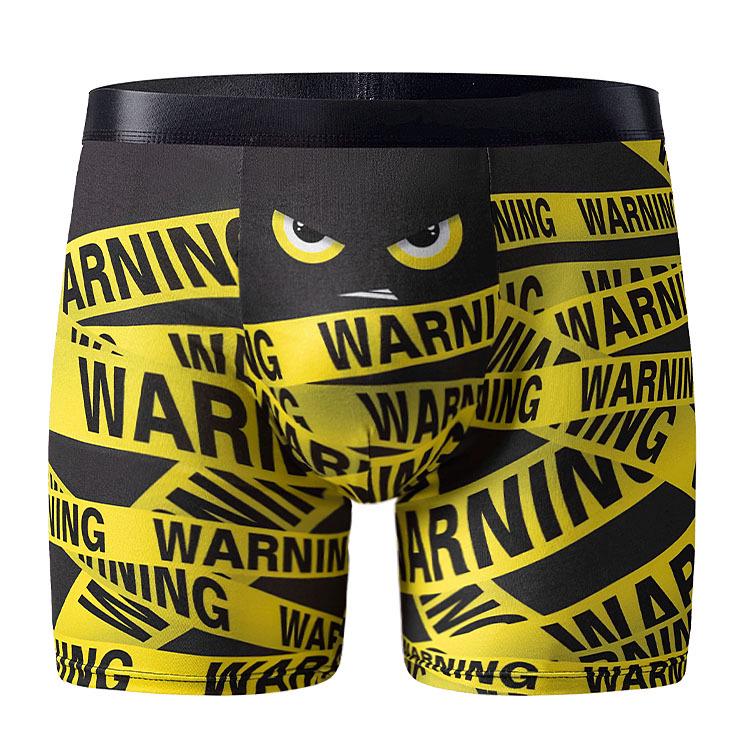 Men's European & American Size 3D Print Long Boxer Briefs