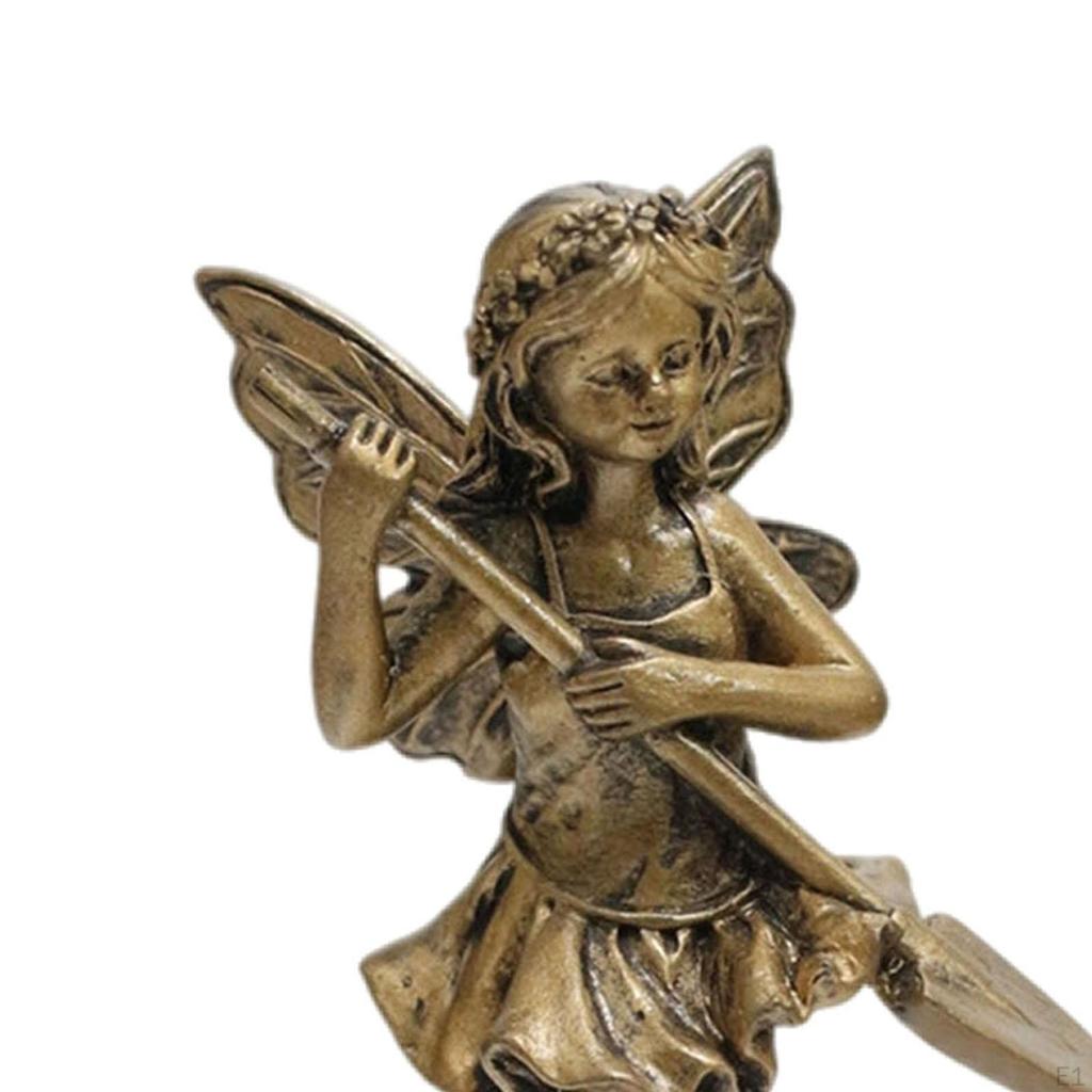 2 Pieces Fairy Sisters Statue Flower Pot Accessories Hanging Decoration Cute Resin Sculpture