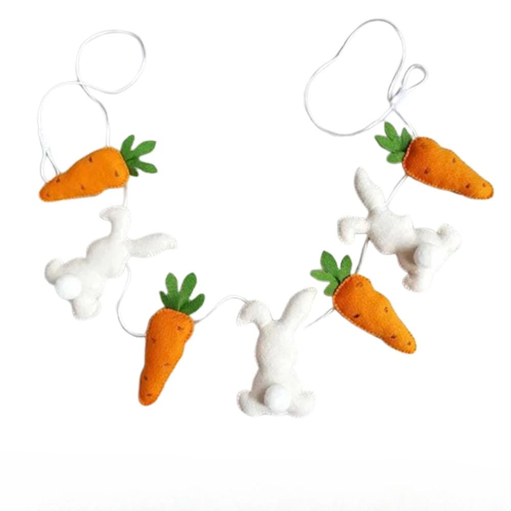 Easter Decoration Props Carrot Bunny Felt Hanging Ornaments Cute Creative Design for Spring Party Home Decor Festival Supplies