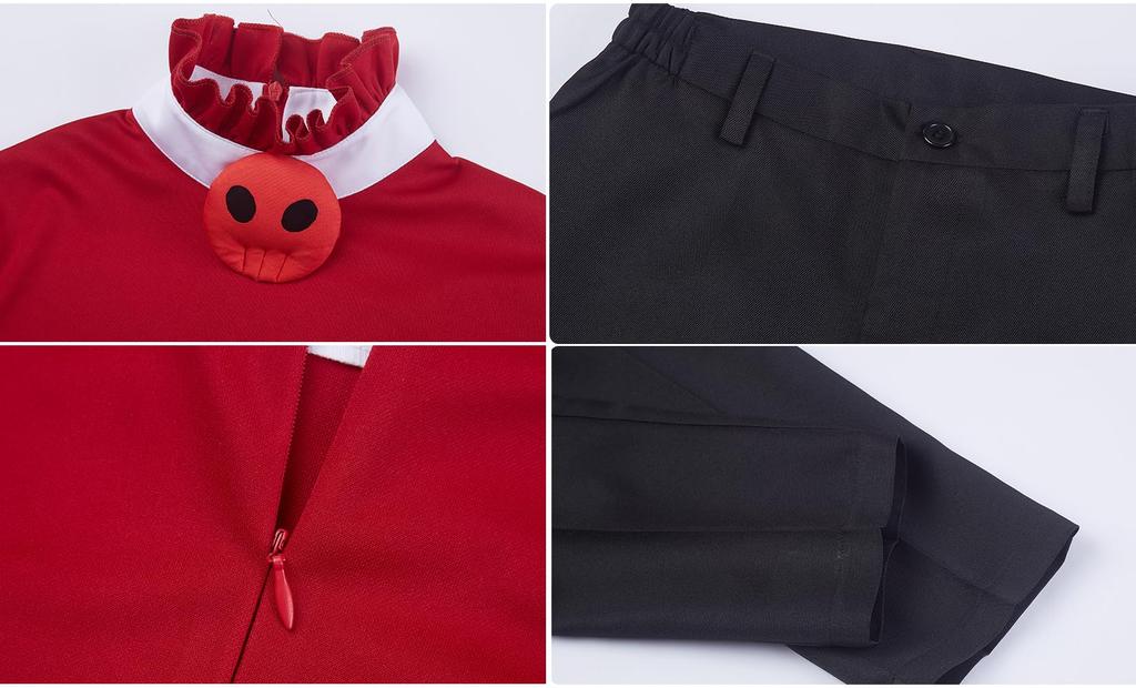 AwwwCos Helluva Cosplay Blitzo Hazbin Hotel Cosplay Ďáblův Kostým s pro Anime Akce a Halloween 6dílný Kostým, Dámské Smokingové Sako, Ocas,