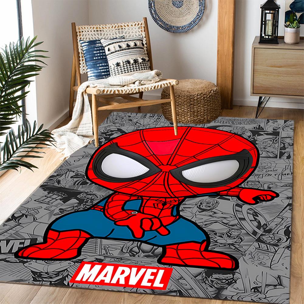 Spider-Man Red Background Non-Slip Rug - Polyester, Home Decor, Suitable for Bedrooms, Living Rooms, Entryways, and Studios