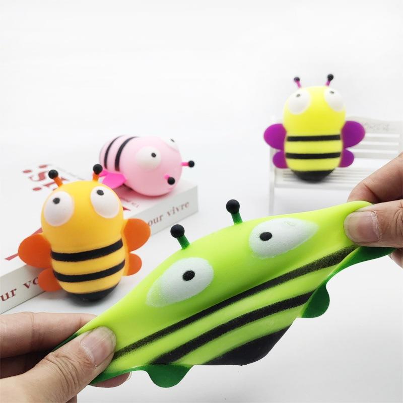 Soft Squishy Bee Stress Relief Toy Slow Rising Cute Animal Fidget Toy Anxiety Relief Gift for Kids Adults Party Favor Classroom