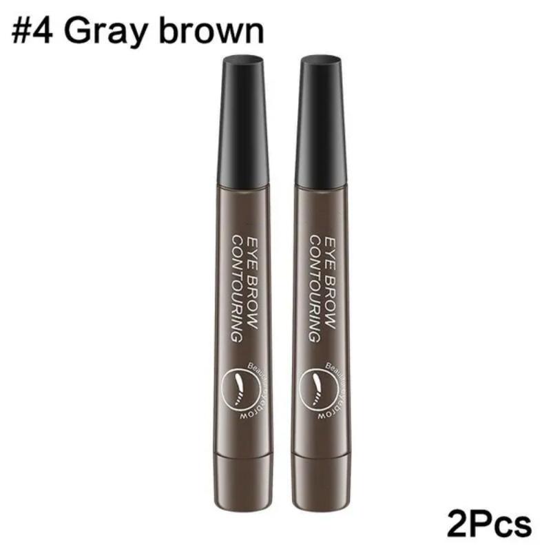 

2 шт. Нові 4 головки Водонепроникний олівець для брів Відтінок Косметичний Натуральний довготривалий олівець для очей Татуаж брів Сіро-коричневий Макіяж 5 кольорів на вибір 4#