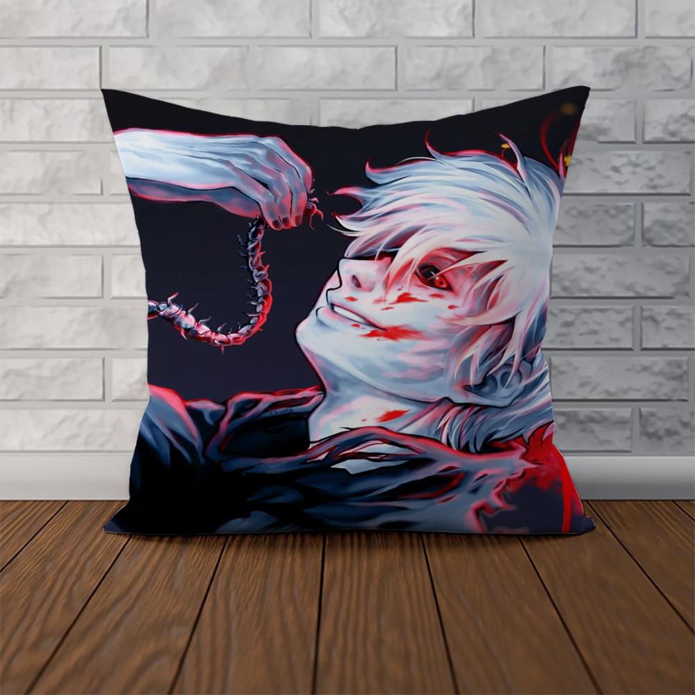 Anime Tokyo Ghoul Pillow Case For Car Sofa Decorative Home Doublesided Print Plush Square Throw Pillow Cushion Cover