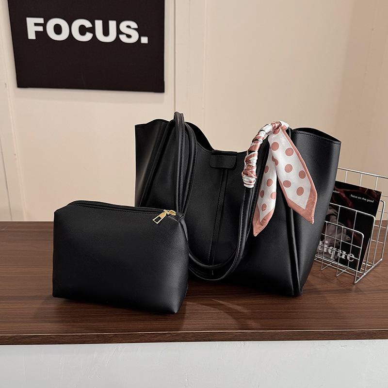 New Large Capacity Tote Bag, Korean Commute Shoulder Bag With Small Pouch