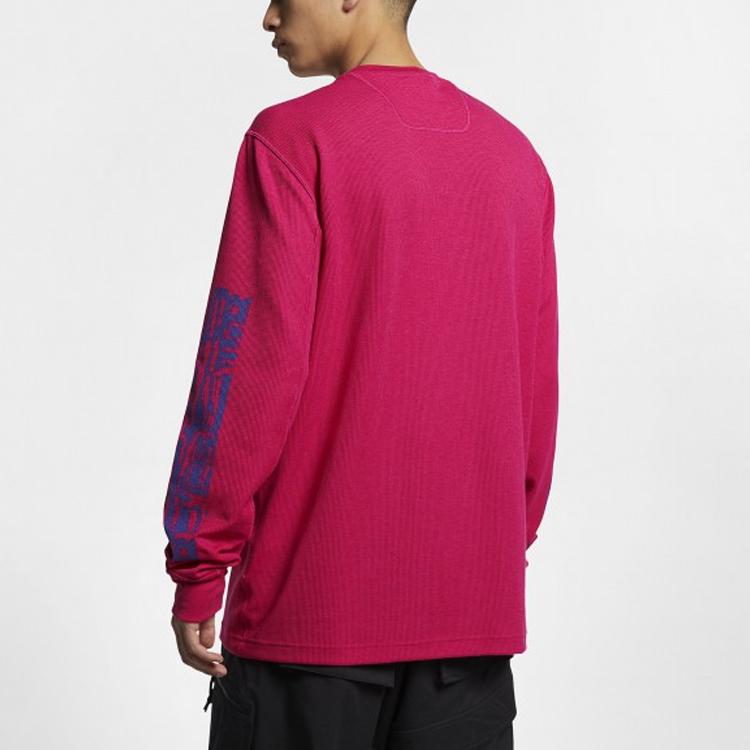Nike ACG Series Waffle Print Casual Pullover Long-Sleeve Sweatshirt Men Tops Rose-Red BQ7205-666