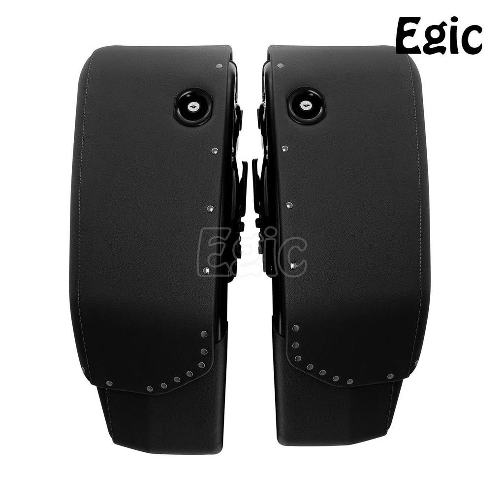 Leather Saddlebags for Harley Davidson Softail Fat Bob Commander 2018-2023 with Brackets