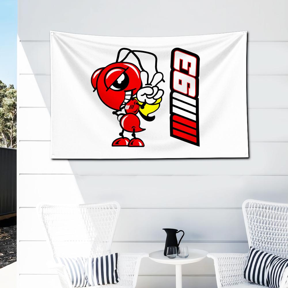 Hot Sale Moto Marquez Marc 93 Flag Polyester Digital Printing Banner For Garage Wall Art Out Door Decoration Car Club Tapestry
