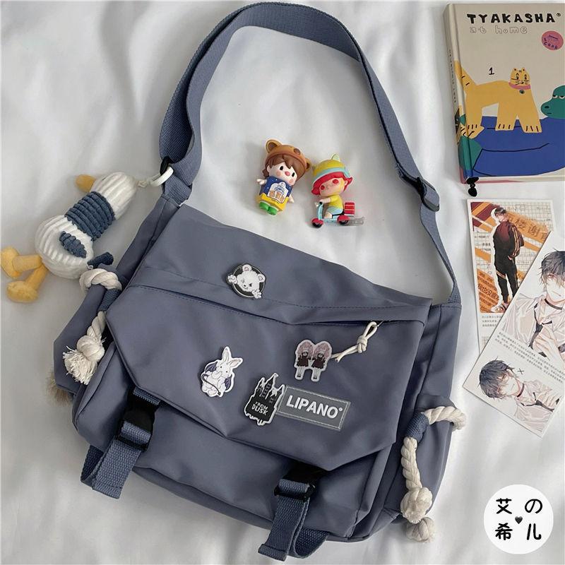 Wind large capacity shoulder bag men's Harajuku retro tooling mailman bag girl student messenger bag