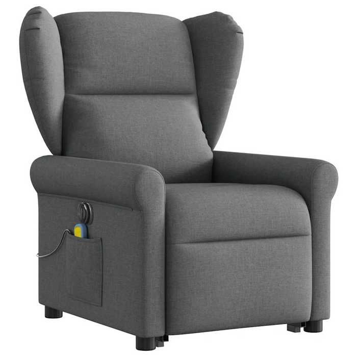 VidaXL Electric Massage Recliner Dark Grey Fabric 3303405