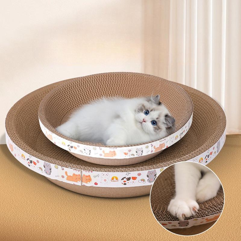 Round Scratching Post Scratch Resistant Cat Toys Cat Supplies Bowl Type Cat Paw Board Cat Nest