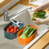 Kitchen Drain Basket Hanging Sink Basket With Drainage Holes Trays Kitchen Strainer Drain Dry and Wet Separation