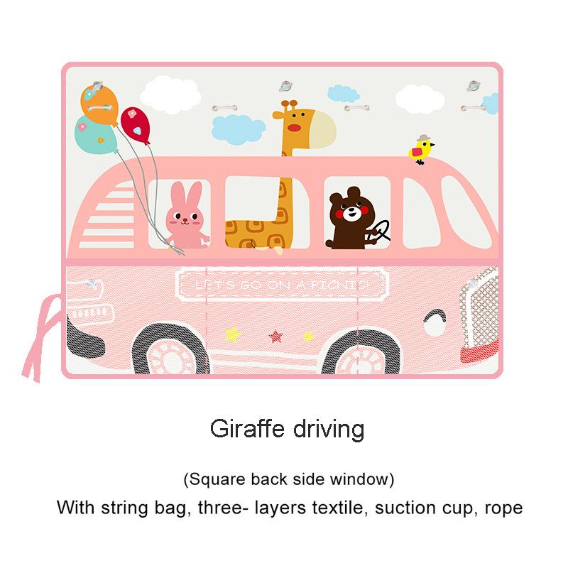 Cute Cartoon Animal Pattern Universal Car Side Window Sunshade Curtain Summer Adjustable Auto Windows Sun Visor Blinds Covers