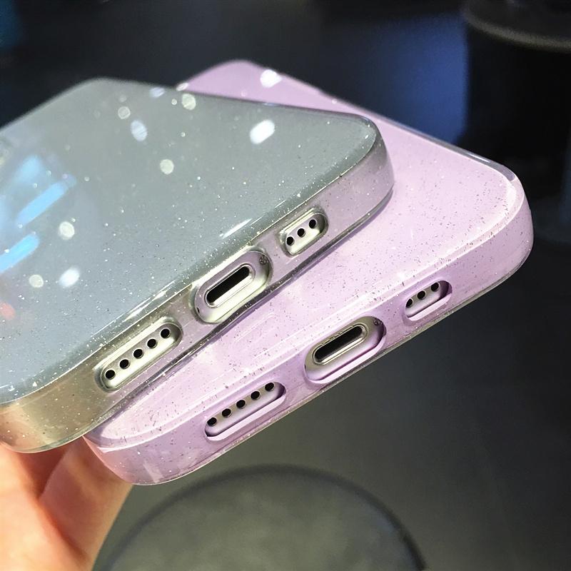 Shining Glitter Silicone Phone Case For Iphone 13 11 12 Pro Max Xr Xs Max X Xs 13pro Shockproof Bumper Soft Lens Protection Case