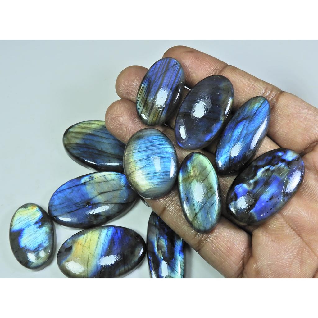 17X29-26X40MM Natural Multi Labradorite Oval Cabochon Loose Gemstone 13Pcs LL-932