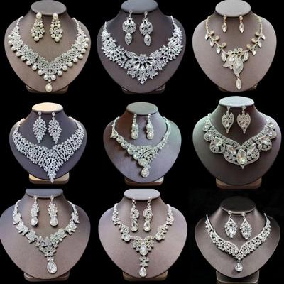 Elegante Set di Collana da Sposa Europea e Americana - Accessori Gioielli da Matrimonio in Due Pezzi