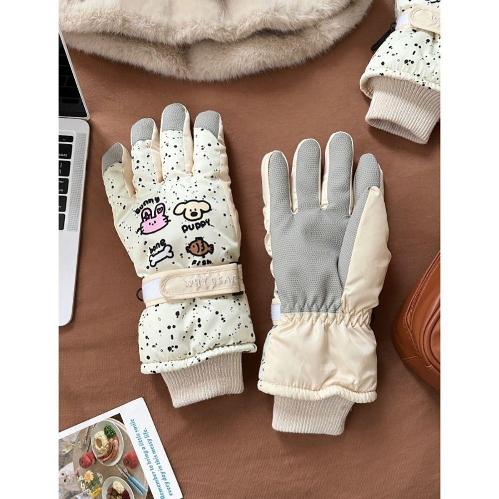 Touchscreen Winter Plush Gloves Cartoon Warm Gloves Multi-functional Ski Gloves  Sport