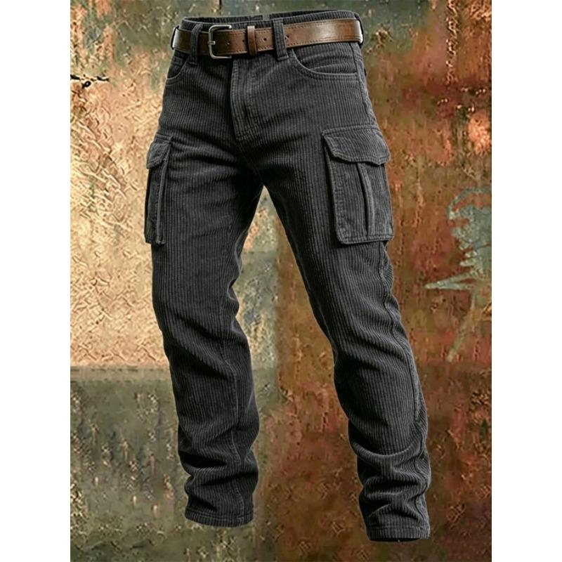 Men S Slim Fit Cargo Pants With Pockets Outdoor Casual Long Trousers