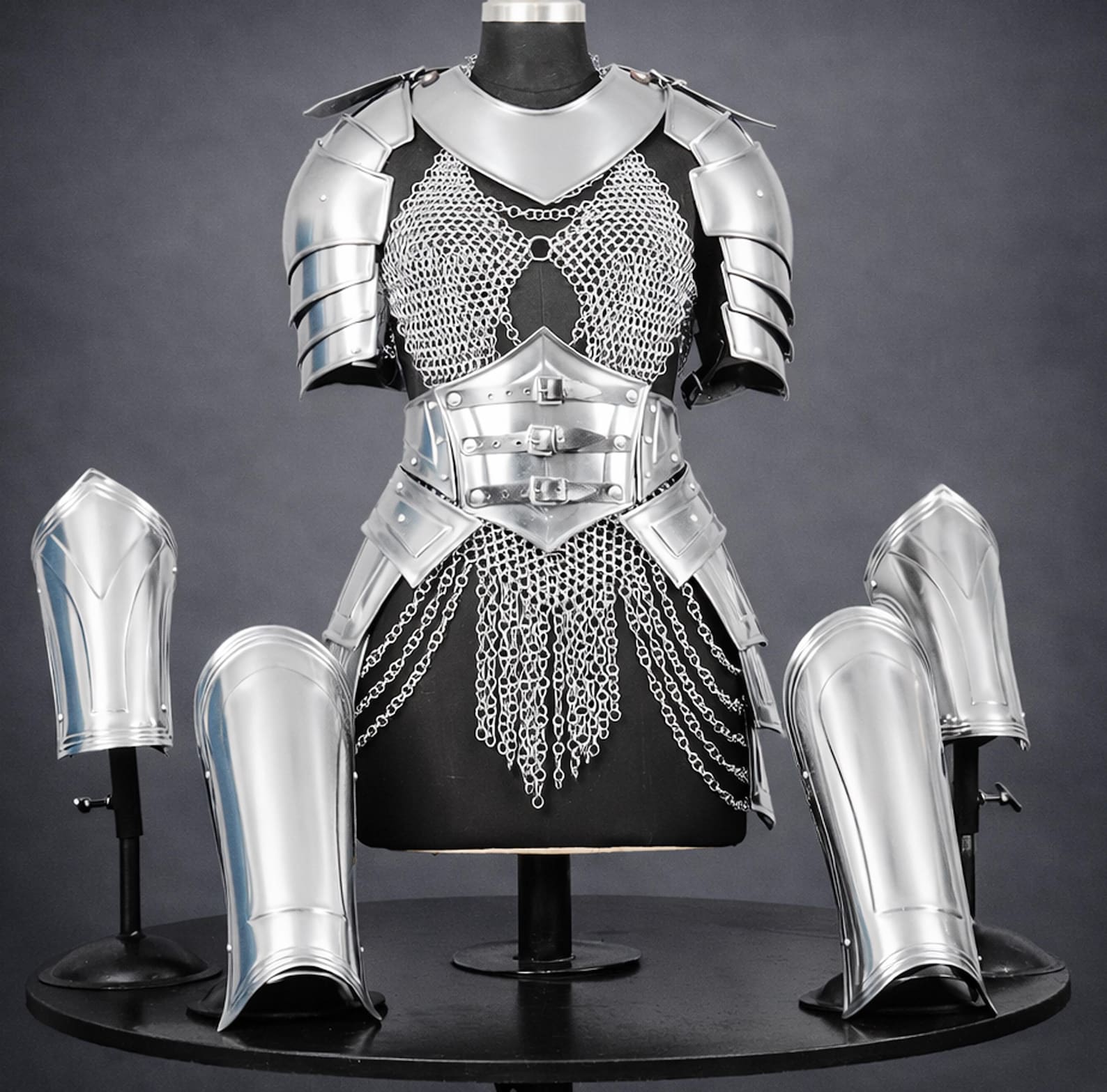 Lady Knight Cuirass Dress Armor Set Handmade Steel Chainmail Women s Medieval Warrior LARP Cosplay Costume
