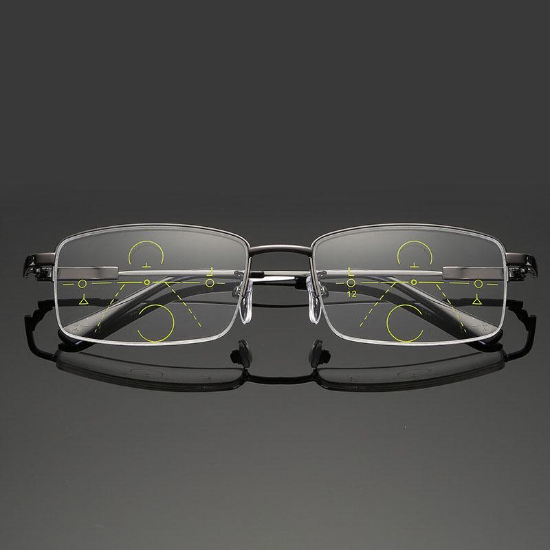 Ultra-Light Titanium & Super Elastic Progressive Multifocal Anti-Blue Light Reading Glasses for Seniors