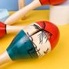 Educational Percussion Musical Instrument Kid Percussion Toy Sand Hammer Shaker with Beautiful Patterns, Wood Maracas
