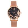 Art Flower Ladies Watch Women's Watch Milan Quartz Watch with Mesh Strap Women's Watch
