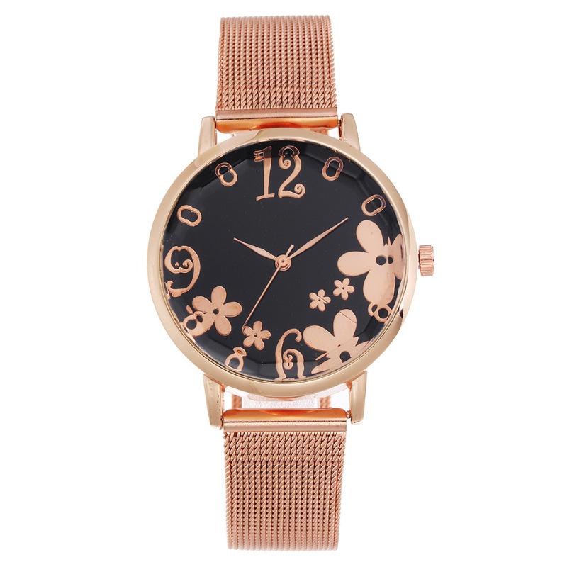Art Flower Ladies Watch Women's Watch Milan Quartz Watch with Mesh Strap Women's Watch