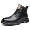 Winter Velvet Warm Men's Cotton Shoes Snow Boots Leather Wool Casual Men's Cotton Boots High-top Shoes Non-slip