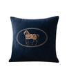Embroidery Throw Pillow Cover Vintage Horse Pattern Light Luxury Sofa Cushion Waist Cover Simple Decorative Pillowcase