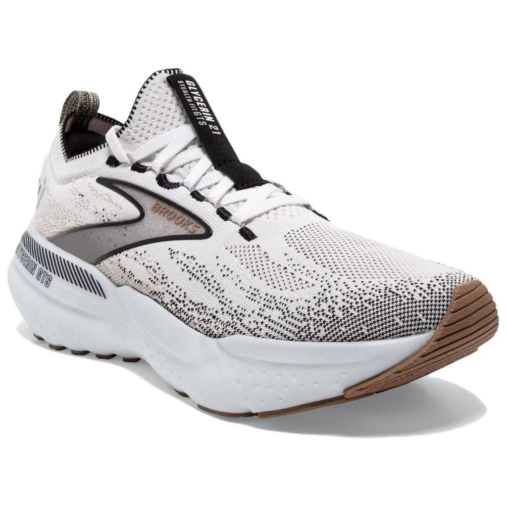 Brooks Glycerin StealthFit GTS 21 White Grey Black Women Sneakers 120411-1B-135